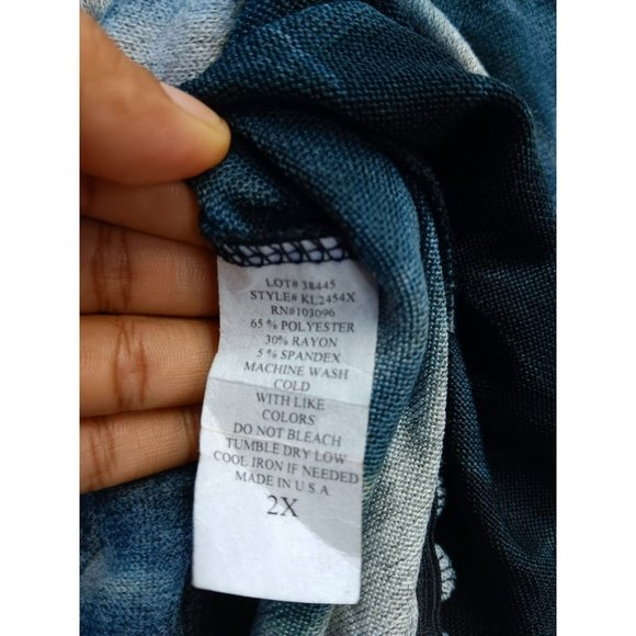 Women's Grey Tie dye Comfy Loungewear Pullover Blouse Plus Size 2X *stretchy* - Picture 9 of 10